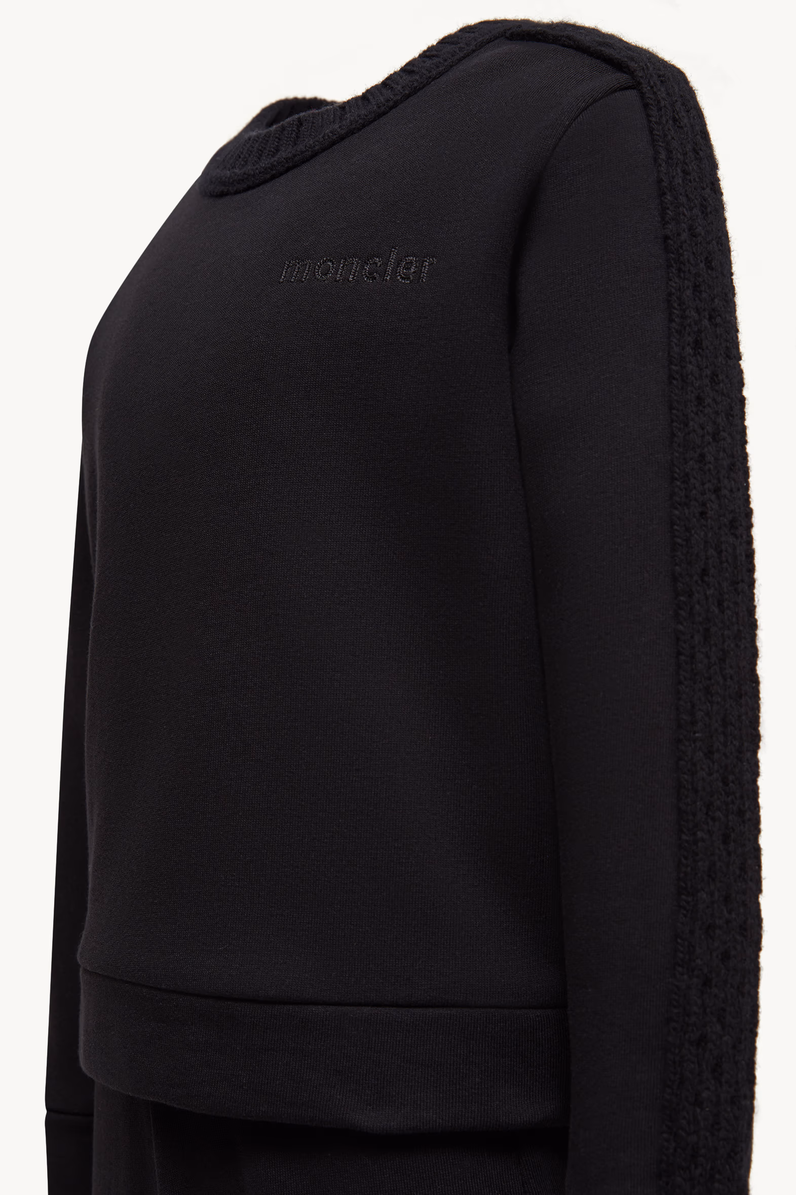Conjunto de chándal de algodón con ribete de lana Niña Negro Moncler 3